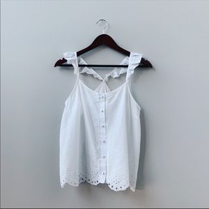 Urban Romantics Eyelet Ruffle Tank Buttons